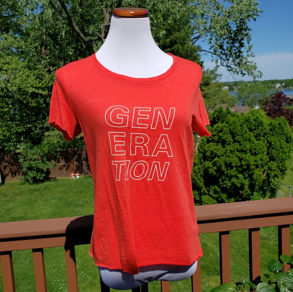 SANCTUARY Graphic Tee Tik Tok Trend Generation Pimento Red Sz XS Shirt